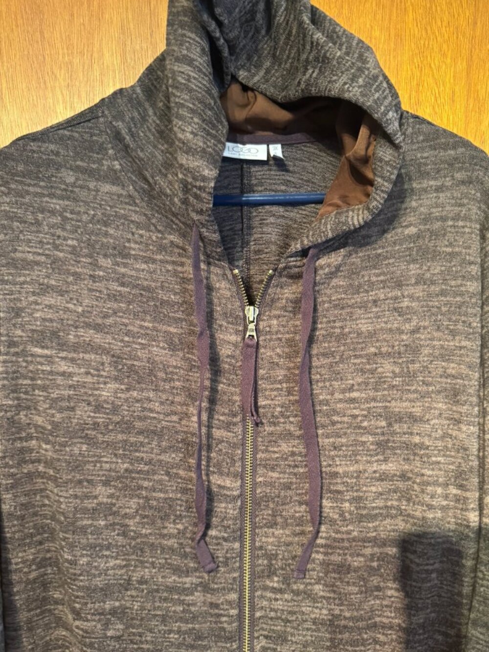 LOGO Long brown/tan blend lightweight sweatshirt Size 3X (E31) - Picture 4 of 6